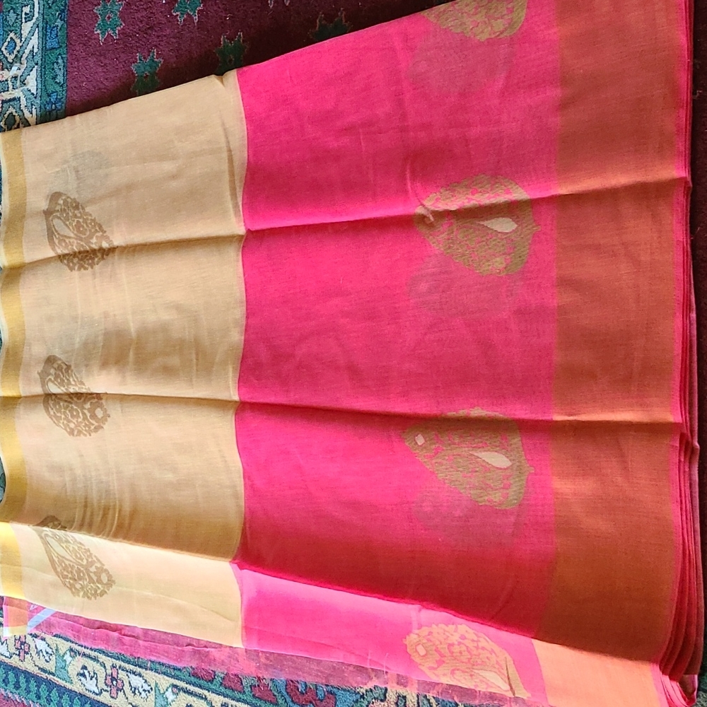 Embellished Kanjivaram Cotton Silk Saree NWOT